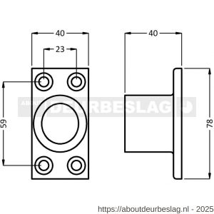 Hermeta 3875 doorvalbeveiliging steun in de dag rond-ovaal links en rechts wit - R20100079 - afbeelding 2