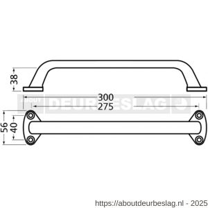 Hermeta 4268 hand- en meubelgreep 300 mm opschroevend wit EAN sticker - R20101936 - afbeelding 2