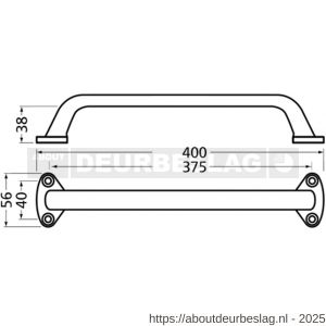 Hermeta 4270 hand- en meubelgreep 400 mm opschroevend wit EAN sticker - R20101933 - afbeelding 2