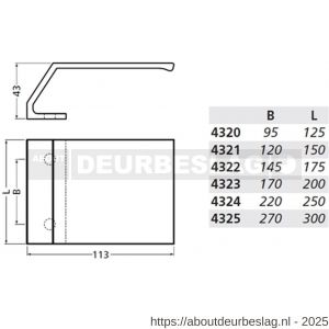 Hermeta 4321 deurduwer 150x113 mm 2x 8,5 mm naturel EAN sticker - R20100144 - afbeelding 2