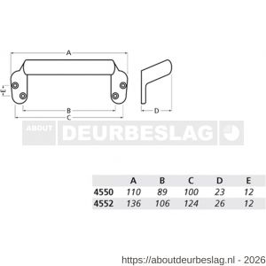 Hermeta 4552 raamlichter 140 mm naturel - R20101915 - afbeelding 2