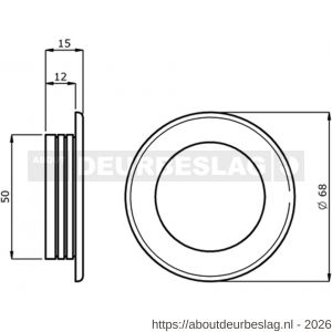 Hermeta 4555 schuifdeurkom rond 68 mm naturel - R20100183 - afbeelding 2