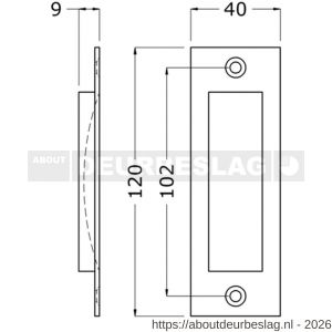 Hermeta 4556 schuifdeurkom 120x40 mm recht naturel - R20100187 - afbeelding 2