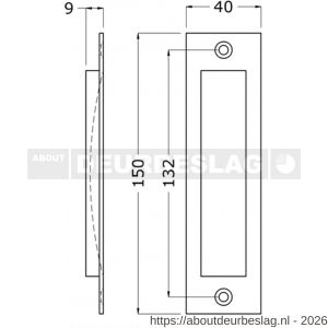 Hermeta 4558 schuifdeurkom 150x40 mm recht naturel - R20100191 - afbeelding 2