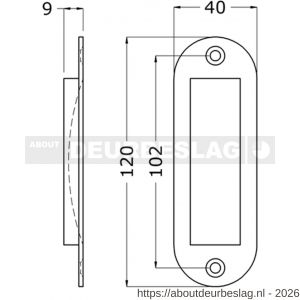 Hermeta 4560 schuifdeurkom 104x40 mm ovaal naturel - R20101794 - afbeelding 2