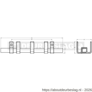 Hermeta GA7293 wand garderobe Gardelux Anna 3 haaks mat zwart - R20102015 - afbeelding 2