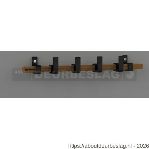 Hermeta GA7293 wand garderobe Gardelux Anna 3 haaks hout-aluminium mat zwart - R20102017 - afbeelding 1