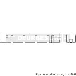 Hermeta GA7444 wand garderobe Gardelux Anna 4 haaks mat zwart - R20102019 - afbeelding 2