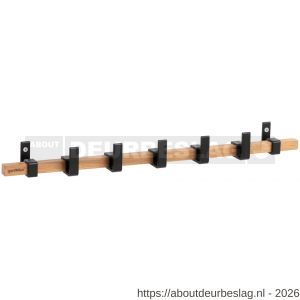 Hermeta GA7444 wand garderobe Gardelux Anna 4 haaks hout-aluminium mat zwart - R20102021 - afbeelding 1