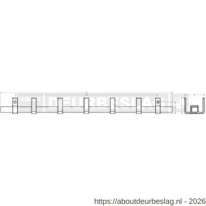 Hermeta GA7595 wand garderobe Gardelux Anna 5 haaks mat zwart - R20102023 - afbeelding 2