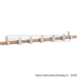 Hermeta GA7595 wand garderobe Gardelux Anna 5 haaks hout-aluminium mat naturel - R20102024 - afbeelding 1