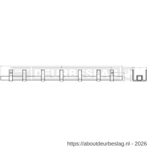 Hermeta GA7595 wand garderobe Gardelux Anna 5 haaks hout-aluminium mat naturel - R20102024 - afbeelding 2