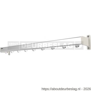 Hermeta GF1B wand garderobe Gardelux Fit 1 aluminium basis 1000 mm 9 haken mat naturel-steunen grijs RAL 7035 fijnstructuur - R20102267 - afbeelding 1