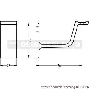 Hermeta 3551 leuninghouder vlakzadel profiel stokschroef M8 mat naturel EAN sticker - R20101448 - afbeelding 1