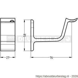 Hermeta 3553 leuninghouder holzadel profiel stokschroef M8 mat naturel - R20101463 - afbeelding 2