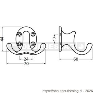 Hermeta 0029 garderobe jashaak dubbel naturel - R20101846 - afbeelding 3