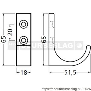Hermeta 0149 garderobe jashaak enkel naturel - R20100801 - afbeelding 2
