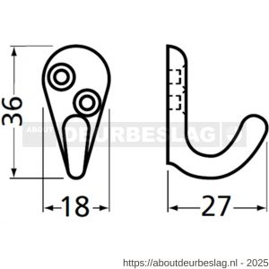 Hermeta 0559 handdoekhaak nikkel gepolijst EAN sticker - R20100669 - afbeelding 2