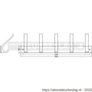 hermeta 0685 handdoekrek kapstok 5x haak nummer 880 naturel - R20100221 - afbeelding 2