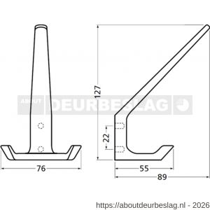 Hermeta 0860 garderobe hoed- en jashaak dubbel naturel - R20100729 - afbeelding 2