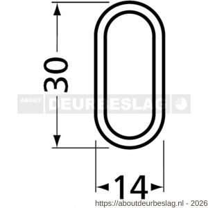 Hermeta 1019 garderobebuis recht ovaal Gardelux 1 30x14 mm L 300 cm naturel - R20100318 - afbeelding 2