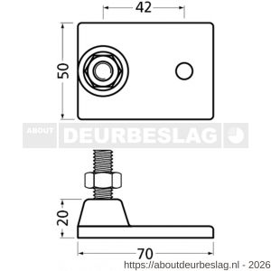 Hermeta 1365 garderobe bouwprofiel stelplaat M10 Gardelux naturel - R20100070 - afbeelding 2