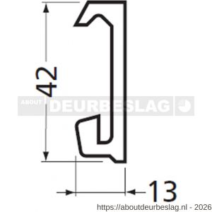 Hermeta 2650 garderobelijst 42x13 mm L 500 cm mat naturel - R20102124 - afbeelding 2