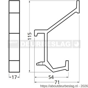 Hermeta 2670 garderobebuis hoed- en jashaak mat naturel - R20100392 - afbeelding 2