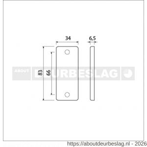 Ami 4 RH afdekrozet aluminium rechthoek blind F1 - R10900443 - afbeelding 2