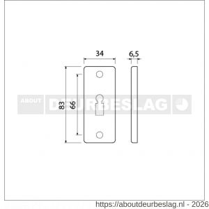 Ami 4 RH sleutelrozet aluminium rechthoek bontebaard BB F1 - R10900482 - afbeelding 2