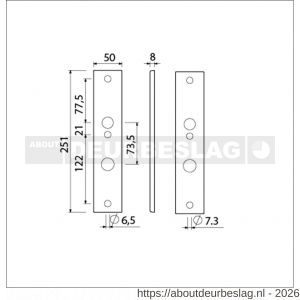 Ami 251/50/8 langschild aluminium RC 22,5-73,5 mm F1 R6,5/R7,3 - R10901740 - afbeelding 2