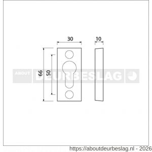 Ami 65/30 smalrozet aluminium gegoten profielcilinder PC R6.5 hartafstand 50 mm F1 - R10900490 - afbeelding 2