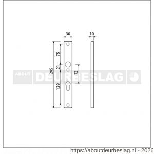 Ami 245/30 smalschild aluminium profielcilinder PC 72 R6,5 F1 - R10900772 - afbeelding 2