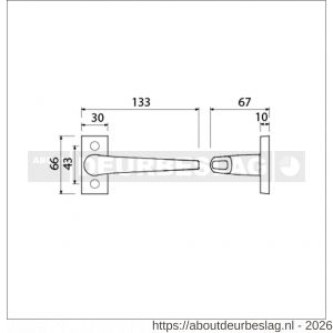 Ami 65/30-357 smalrozet kruk combinatie deurkruk 357 vastdraaibaar rozet 65/30 R6.5 hartafstand 43 mm F1 - R10900096 - afbeelding 2