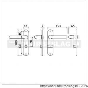 Ami 200/1/7-386 kruk-kruk garnituur Archi-Design deurkruk 386 Rota WC 8/78 deurdikte 38-42 mm - R10901728 - afbeelding 2