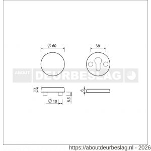 Ami VHB rond rozet veiligheidsrozet SKG*** VHB rozet rond buiten blind en binnen profielcilinder PC F1 deurdikte 38-42 mm - R10901536 - afbeelding 2