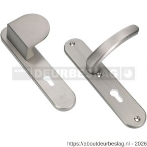 Ami VHB 250/50/1-90/83-378 veiligheids Rotaveer duwer-kruk langschildgarnituur SKG*** Archi Design ovaal VHB 250/50/1 profielcilinder PC 55 deurduwer 90/83 rechts en deurkruk 378 Rota Irox deurdikte 38-42 mm - R10900951 - afbeelding 1