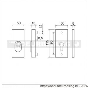 Ami VHB 115/50/15 KT veiligheidsrozet SKG*** kerntrekbeveiliging VHB rozet 115/15 KT deurdikte 38-42 mm zwart RAL 9005 structuur finish - R10901544 - afbeelding 2
