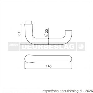 Ami 394 deurkruk gatdeel aluminium M6 F1 - R10900312 - afbeelding 2