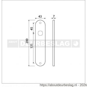 Ami 200/1/7 langschild aluminium Archi Design blind Irox - R10900693 - afbeelding 2