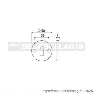 Ami 3 RH rond sleutelrozet aluminium rondhoek bontebaard BB F2 - R10900479 - afbeelding 2