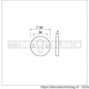 Ami 3 RH rond cilinderrozet aluminium rondhoek profielrond cilinder PC F1 - R10900452 - afbeelding 2