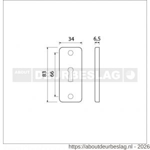 Ami 4 RH sleutelrozet aluminium rechthoek sleutelgat SLG F1 - R10900483 - afbeelding 2