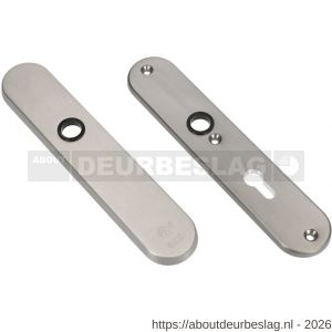 Ami VHB 250/50/1 veiligheidslangschild SKG*** Archi Design ovaal VHB 250/50/1 buiten blind en binnen profielcilinder PC 55 Irox deurdikte 38-42 mm - R10901392 - afbeelding 1