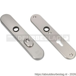 Ami VHB 250/15 KT veiligheidslangschild SKG*** kerntrekbeveiliging Archi Design ovaal VHB 250/15 buiten kerntrek KT 55 en binnen profielcilinder PC 55 Irox deurdikte 38-42 mm - R10901476 - afbeelding 1