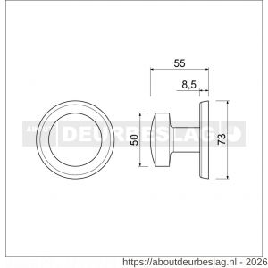 Ami 169/50 voordeurknop aluminium F1 - R10900285 - afbeelding 2