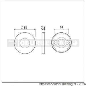 Ami Klik rond afdekrozet aluminium Archi Design krukgat Irox RVS look - R10900449 - afbeelding 2