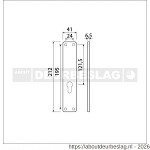 Ami 212/41 RH langschild aluminium rondhoek zonder krukgat profielcilinder PC 55 F1 - R10900636 - afbeelding 2