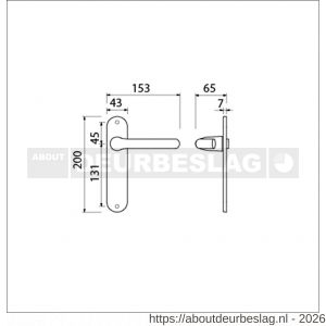 Ami LS 200/1/7-386 kruk-kruk garnituur deurkruk 386 Rota langschild 200/1/7 blind F1 - R10900121 - afbeelding 2