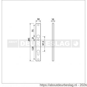 Ami 245/30 smalschild aluminium profielcilinder PC 97.3 R6.5 F1 - R10900776 - afbeelding 2
